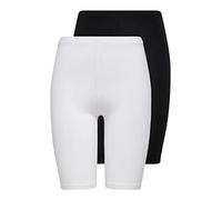 ONLY Pantalones Cortos de Ciclismo para Mujer (Paquete de 2), Negro/Paquete: Blanco., S