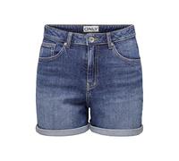 ONLY Pantalones Cortos de Mezclilla de Cintura Alta para Mujer de la Marca, cómodos para el Verano., Color:Azul-3, Talla:M