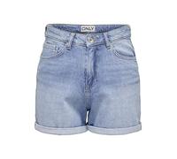 ONLY Pantalones Cortos de Mezclilla para Mujer, Bermudas, Cintura Alta, cómodos Pantalones Vaqueros de Verano, Mezclilla De Color Azul Claro, XS