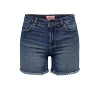 ONLY Pantalones Cortos de Mezclilla para Mujer botón y Cierre de Cremallera Shorts de Verano., Color:Azul Oscuro, Talla:XS