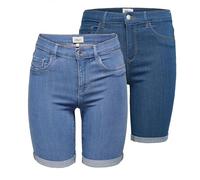 ONLY Pantalones cortos de mezclilla para mujer ONLRAIN de cintura media ajustados, B: azul claro denim / azul medio, XS