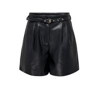 ONLY Pantalones Cortos Onlheidi de Piel sintética para Mujer CC OTW, Negro, XS