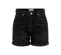 Only Pantalones Cortos Onljosephinestretch DNM Azg Noos para Mujer con Ajuste Normal y Trabillas para cinturón, Negro Lavado, S