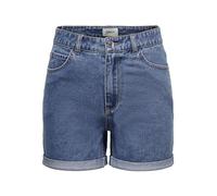 ONLY Onlvega Life HW Mom Shorts Noos Pantalones Cortos de Jean, Azul Medio (Medium Blue Denim), L para Mujer