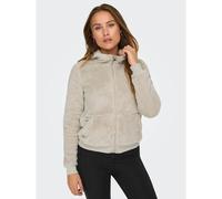 ONLY PLAY Chaqueta con cremallera y superficie de felpa, corte recto. Color Beige Claro