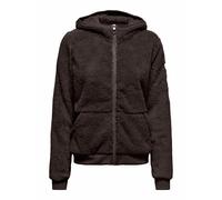 ONLY PLAY Chaqueta con cremallera y superficie de felpa, corte recto. Color Chocolate