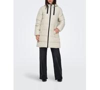 Only Plumífero de mujer con cremallera y capucha. Blanco hielo 36/S