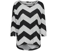 Only Printed 3/4 Sleeved Top Suéter, Multicolor (Light Grey Melange/Aop W/Black Zigzag), L Mujer