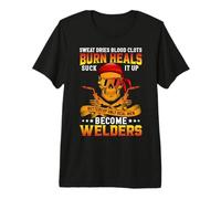 Only Real Men Become Welders Funny Welder Welding Camiseta Premium