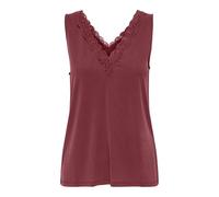 ONLY S Onlfree Life L L V-Neck Lace Mix Top Jrs, Ruby Wine, Mujeres