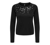 ONLY Sequin Onlstarry LS Lentejuelas O-Neck Knt, Negro, S para Mujer