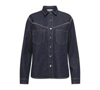ONLY Shirt Onlelodie LS Stud Dnm Camiseta Mae, Dark Azul Denim, L Mujeres