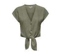 ONLY Shirt Onlsiesta SS Knot Lin Bl Camiseta Pnt Noos, Deep Lichen Green, S Mujeres