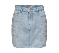 ONLY Short Skirt Onlstella Rhinestone-Falda Corta Dnm Azg, Mezclilla De Color Azul Claro, XS Mujeres
