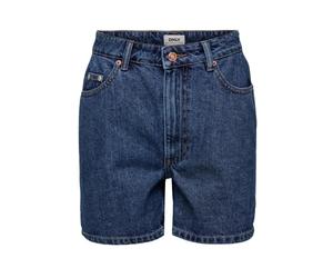 ONLY - Shorts de Mezclilla de Talle Alto Corte Mom - Shorts - Mujer - Azul - M -