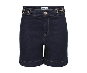Only Shorts Onlmadison HW Wide Deco Dnm Pantalones Cortos Siji, Dark Azul Denim, S para Mujer