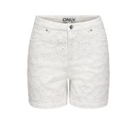 Only Shorts Pantalones Cortos Onlphine-Fio HW Anglaise Pnt, Blanco Brillante, XL para Mujer