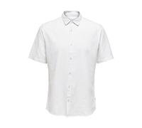 Only & Sons Camisa de Hombre Manga Corta Ajustada Cuello de Camisa Moderna Top de Verano., Color:Blanco-3, Talla:M