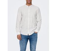 Only & Sons Camisa de hombre manga larga de lino y algodón. Slim fit.. Beige S
