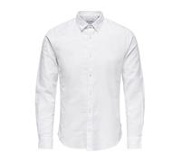 Only & Sons Camisa Onscaiden LS de lino sólido Blanco Medium para hombre