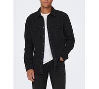 ONLY & SONS Camisa Vaquera para Hombre, Dark Grey Denim, S