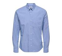 Only & Sons Camisa de Manga Larga para Hombre Monocolor, Color Azul., XS