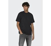 ONLY & SONS Camiseta con cuello redondo amplio. Color Negro