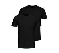 Only & Sons Onsbasic Slim O-cuello 2 Pack Noos Camiseta Hombre, Negro, S