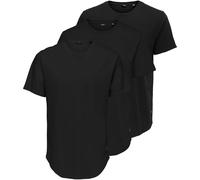 ONLY & SONS Camiseta para Hombre., Black-Black 3-Pack, L