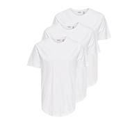 Only & Sons Camiseta para Hombre, Blanco/Detalle: Blanco 3-Pack, XXL