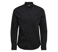 ONLY & SONS Camiseta para Hombre Onspoplin BTN Down LS EXP RE Camisa, Negro, M, Negro, M
