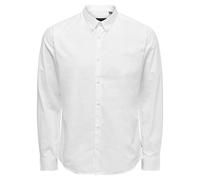 Only & Sons Camiseta para Hombre Onspoplin BTN Down LS EXP RE, Color Blanco, Talla L, Blanco, L