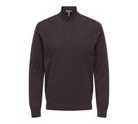 Only & Sons Half Knit Noos Onsloui Reg 12 Mel-Maglia a Media Zip, Morado Potent, L Hombre, Morado Potent, L