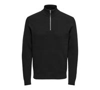 ONLY & SONS Onsphil Reg 12 Punto con Media Cremallera Suéter, Negro, S para Hombre