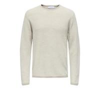ONLY & SONS Onseric Reg 12 Struc Crew Knit Noos, Silver Lining W. Cloud Dancer, S para Hombre