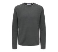 Only & Sons SÓLO&Hijos Suéter Hombre Cuello Redondo Algodón Cómodo Elegante Jersey Punto, Color:Gris, Talla Sudadera:L