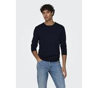 ONLY & SONS Jersey recto cuello redondo. Color Azul Marino
