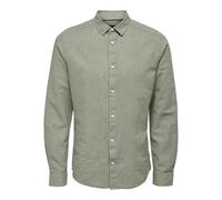 ONLY & SONS Male Onscaiden Hemd Camisa de Lino, marrón, S para Hombre