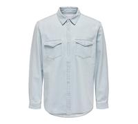 Only & Sons Only & Sons - Camisa de hombre vaquera de manga larga. Azul claro Talla L