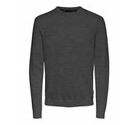 ONLY & SONS ONSALEX 12 Solid Crew Neck Knit Suter Pulver, Gris Oscuro, XL para Hombre
