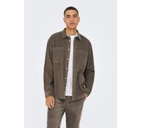 Only & Sons ONSALP RLX 2PKT WASHD CORD LS SHIRT NOOS XXL Marrón