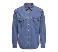 Only & Sons Camisa 'Bane' azul denim, Talla L