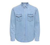 ONLY & SONS ONSBANE 3247 DNM Shirt Noos Camisa, Medium Blue Denim, S para Hombre