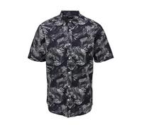 ONLY & SONS Onsbes Reg CTN Slub Leaf SS Shirt Camisa, Azul Marino, L Hombres