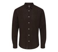 Only & Sons Onscaiden Life LS Solid Linen Shirt Noos Coffee Bean, L, marrón (Coffee Bean), L