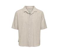 ONLY & SONS Onscaiden Life Relax SS Resort 1pkt Shir Camisa de Manga Corta, Beige, XXL Hombres