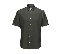 ONLY & SONS Onscaiden Life SS Solid Linen Shirt Noos Camisa Casual, Kambaba, L Hombres