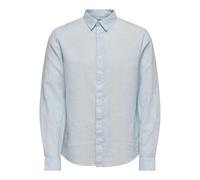 Only & Sons Onscaiden LS Solid Linen - Camisa de Negocios para Hombre, Color Azul., M
