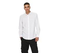 ONLY & SONS Onscaiden LS Solid Linen Shirt, Camisa Hombre, Blanco (White White), Small