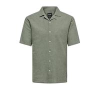Only & Sons Onscaiden SS Solid Resort Linen Noos - Camisa de Manga Corta para Hombre, Pantano, XS